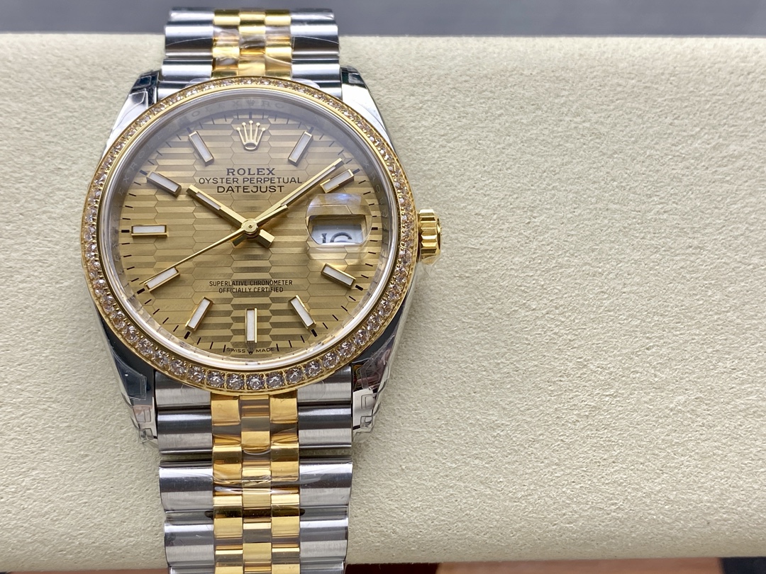 Rolex Datejust 126283RBR 0031 Champagne Fluted Motif 36mm Dial